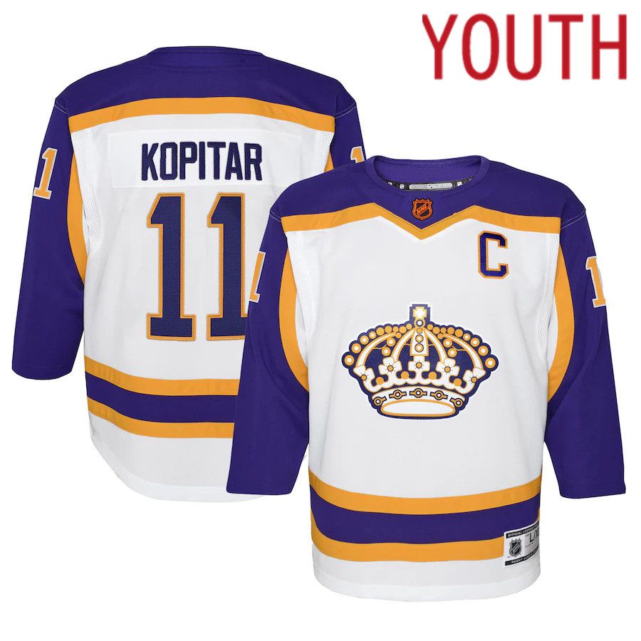 Youth Los Angeles Kings #11 Anze Kopitar White Special Edition Premier Player NHL Jersey